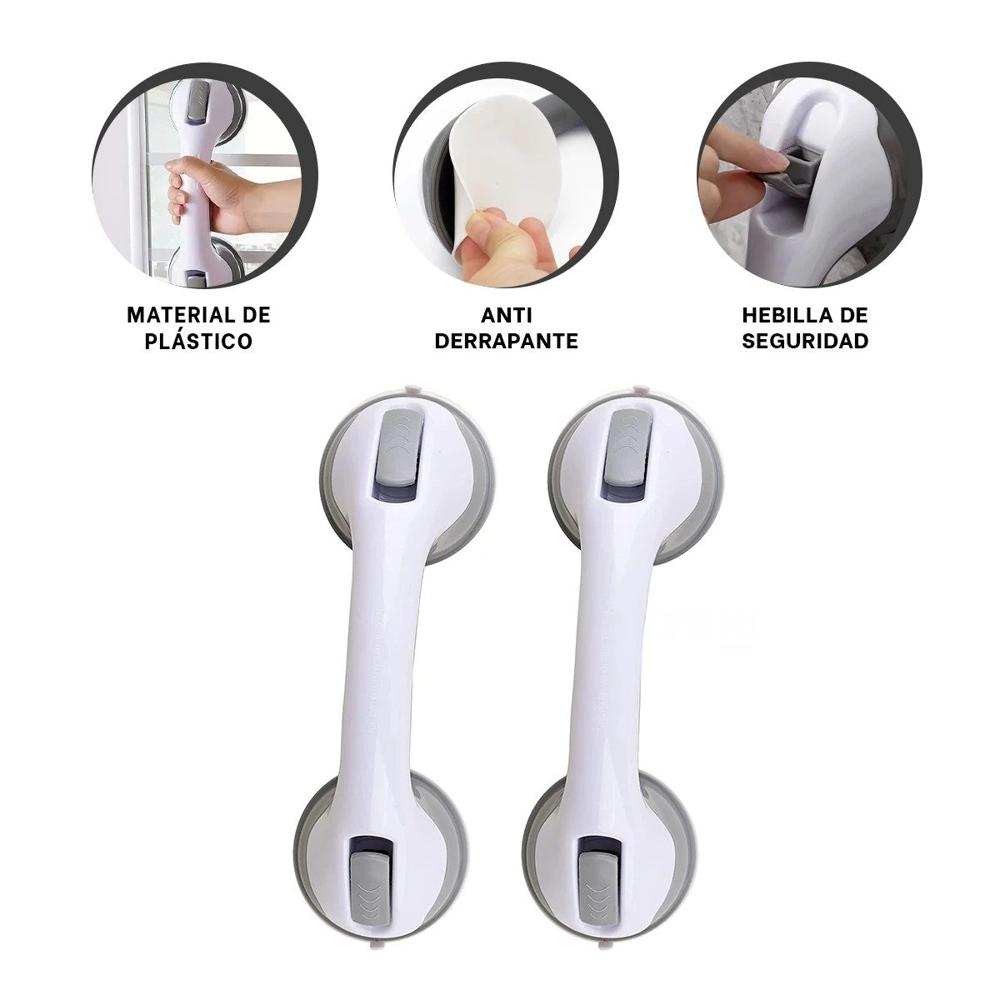 Pasamanos de Agarre para Bano con Soporte Reforzado en Color Blanco Y+Ligas Regalo