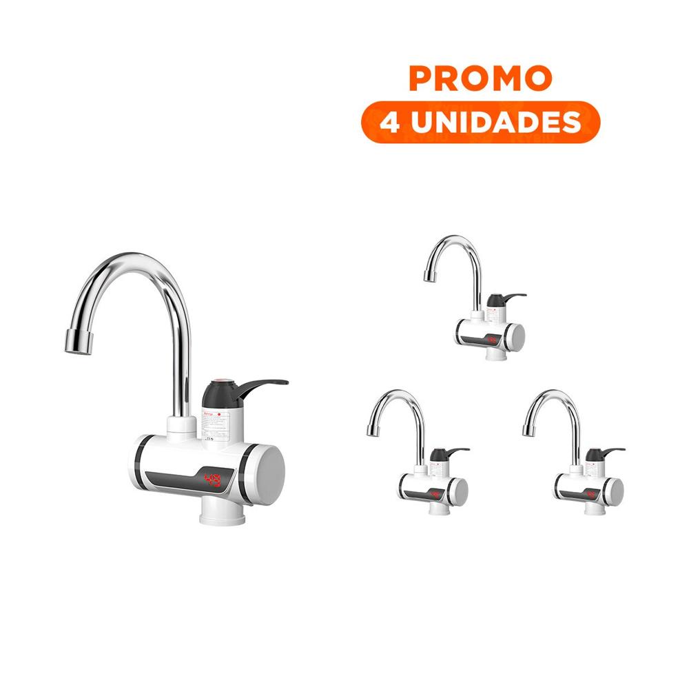 Pack4 Equipo Calentador de Agua Blanco con Control Suave para Cocina y Hogar Y+Regalo Sticker
