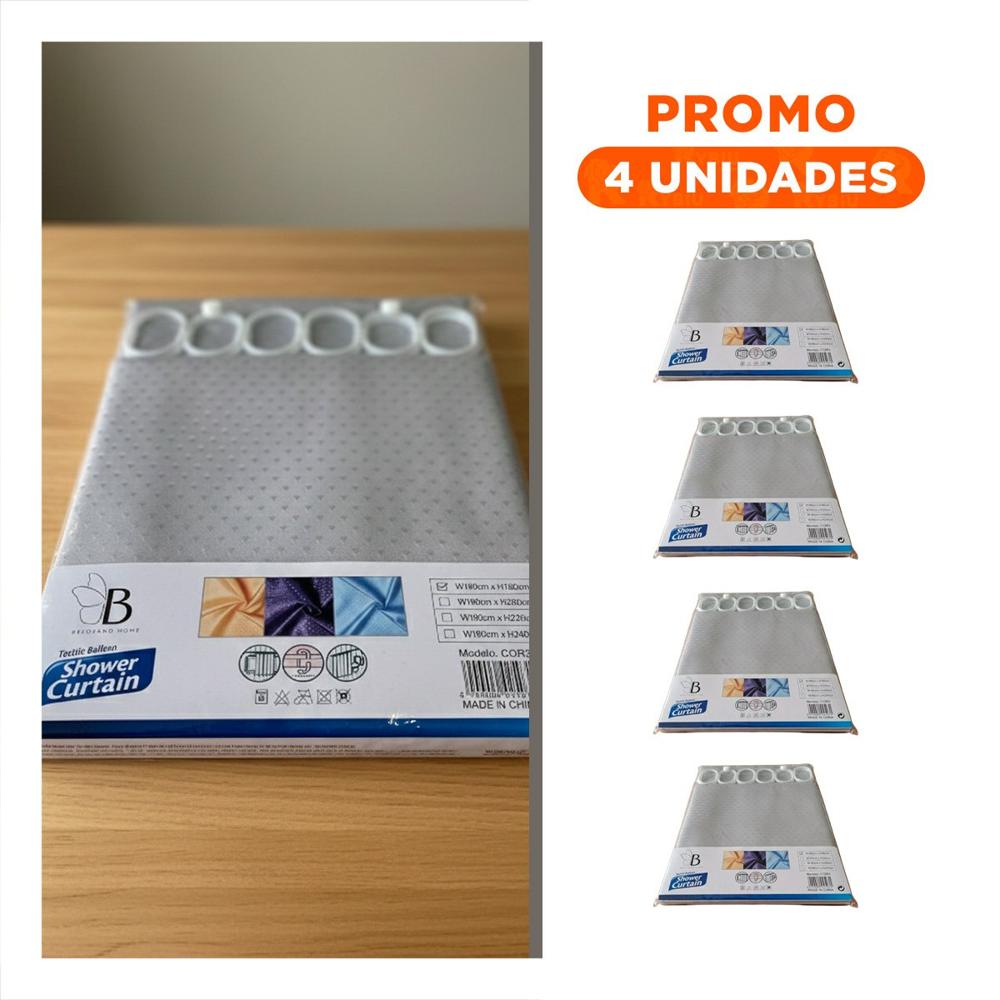 Pack4 Cubierta con Medidas 180x180cm para Ducha Plomo Patron Triangulos Y+Regalo Sticker