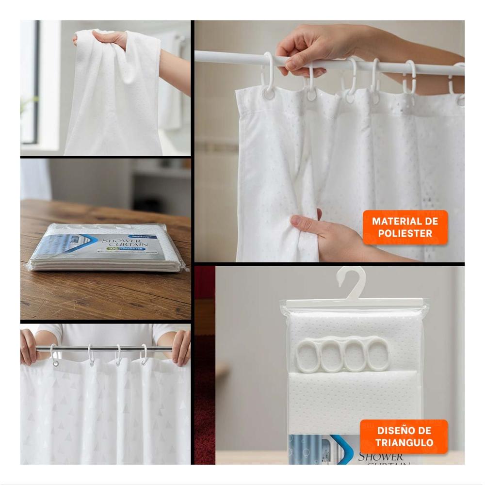 Panel funcional para Ducha con Distribucion de Triangulos Blanco 180x180cm