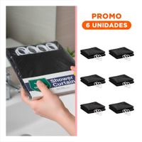 Pack6 Cubierta para Entorno de Ducha con Patron Triangulos Negro 180x180cm