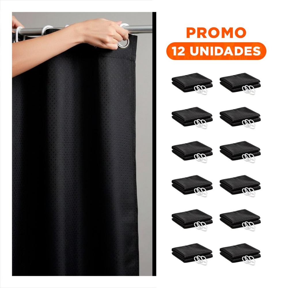 Pack12 Proteccion para Entorno de Ducha Patron Triangulos Negro 180x180cm Y+Regalo Sticker