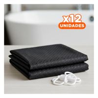 Pack12 Proteccion Negro con Patron Triangulos para Ducha 180x180cm Y+Papel Regalo