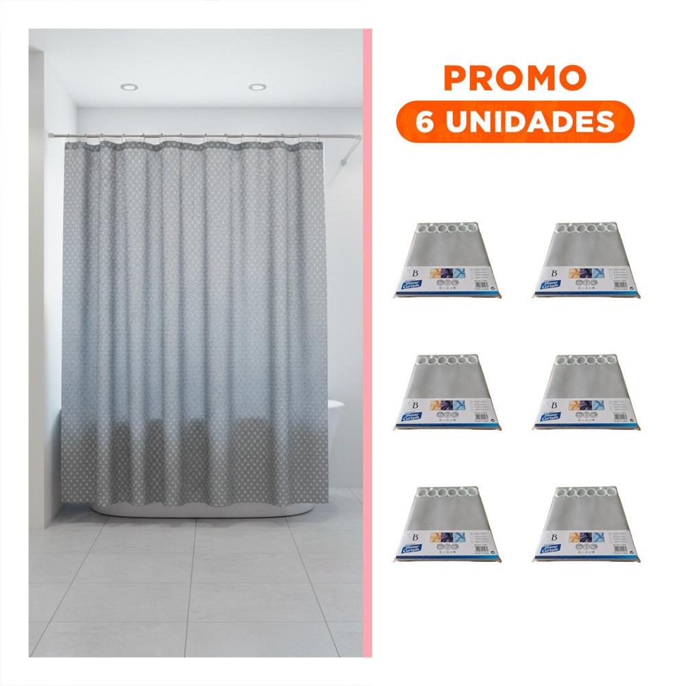 Pack6 Cubierta para Entorno de Ducha con Patron Triangulos Plomo 180x180cm