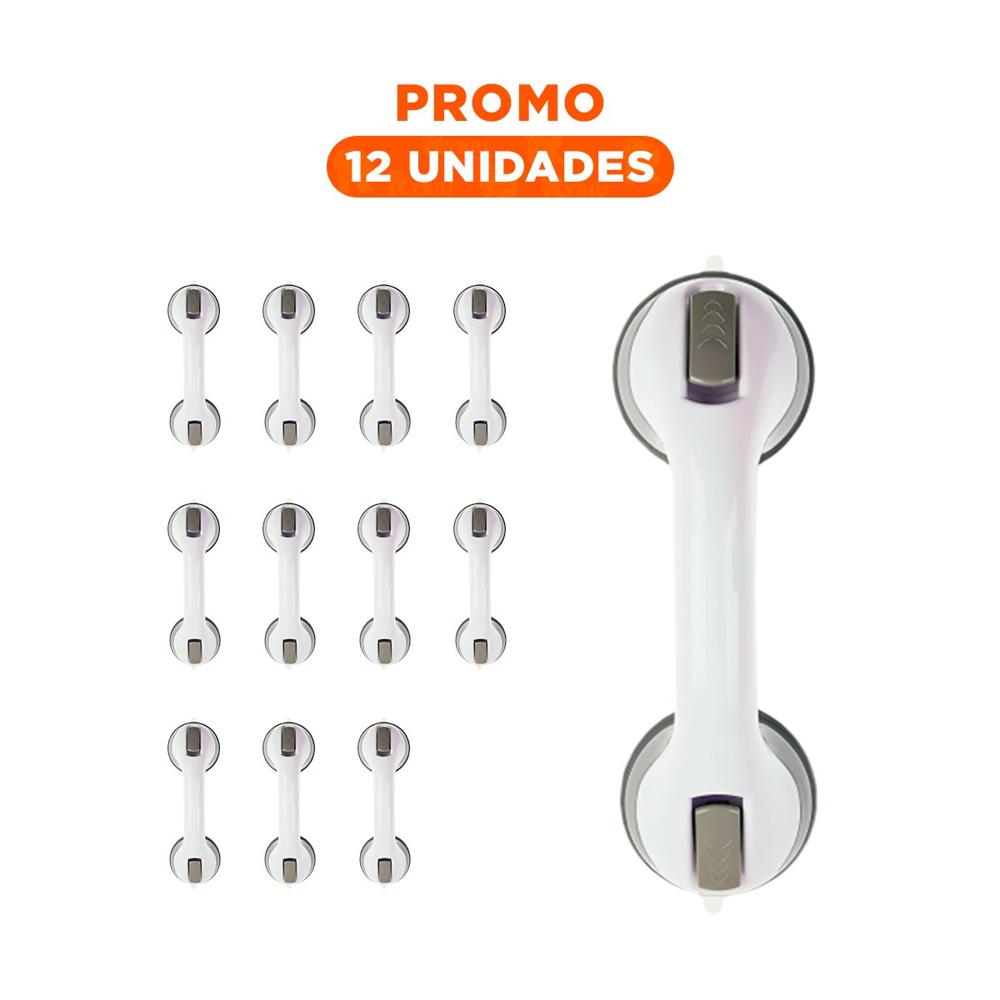 Pack12 Agarradera de Sujecion para Bano con Soporte Confiable en Color Blanco Y+Regalo Sticker