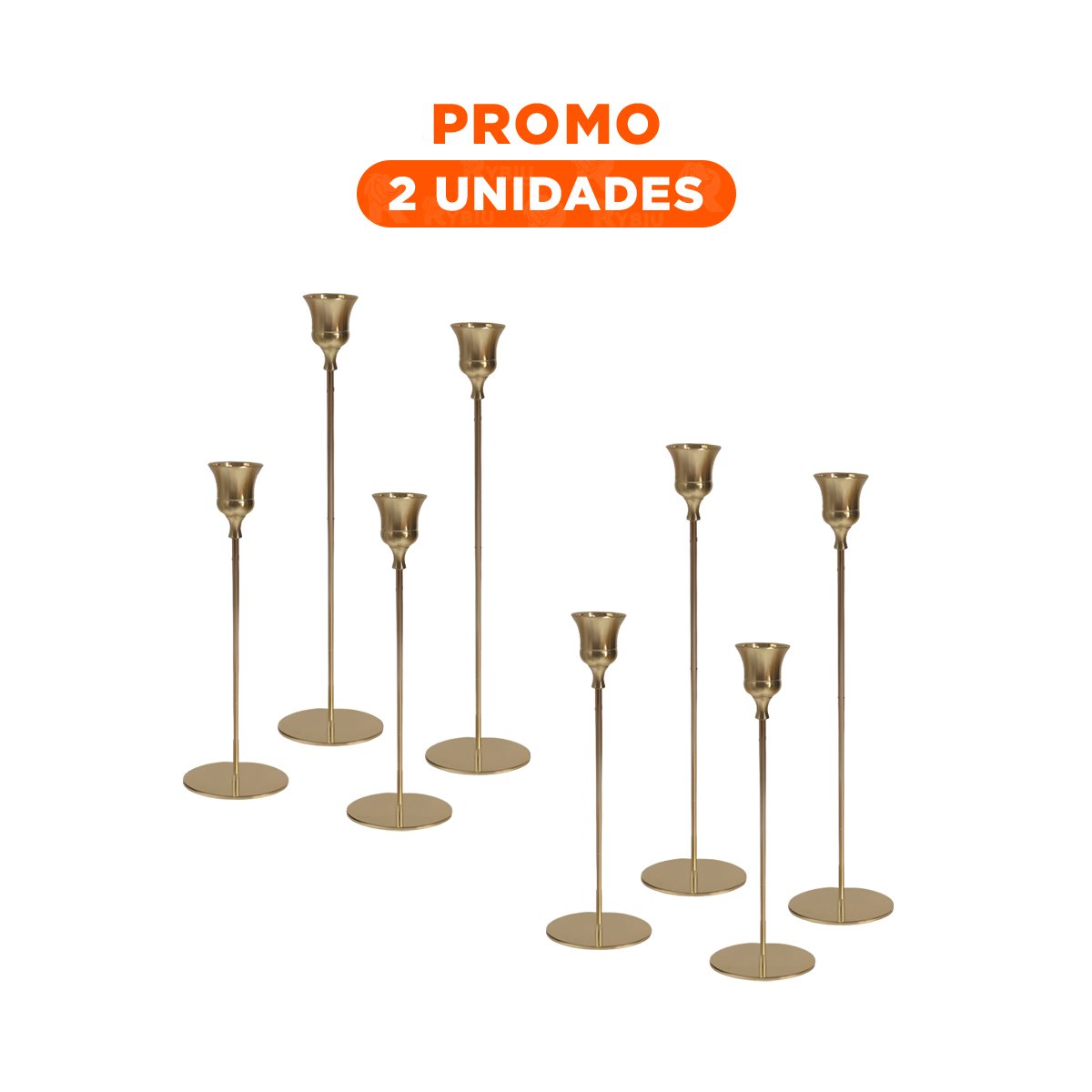 Pack2 Soporte Elegante de Metal para Velas en Espacios Sociales del Hogar
