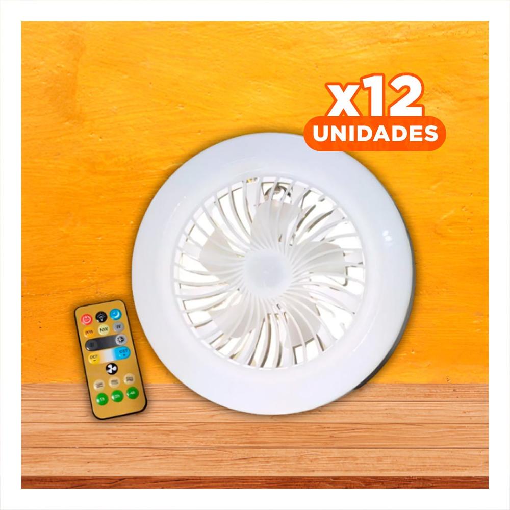 Pack12 Lampara Con Control Remoto Led 30 W E27 E26 Blanco Para Hogar Y Dormitorio