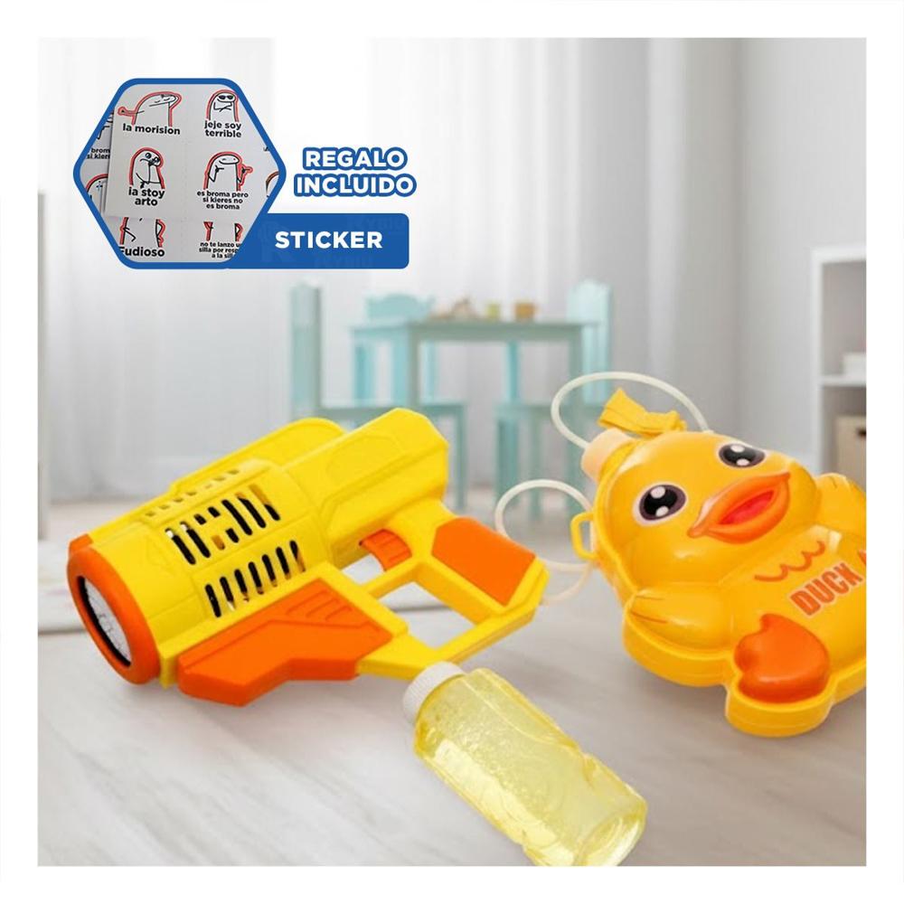 Objeto de Burbujas con Mochila Portatil Pato Amarillo para Diversion Y+Regalo Sticker