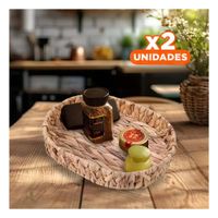 Pack2 Cajonera Multifuncional Ovalada Grass 32x24x4.5cm Para Cocina Mostaza Y+Regalo Sticker