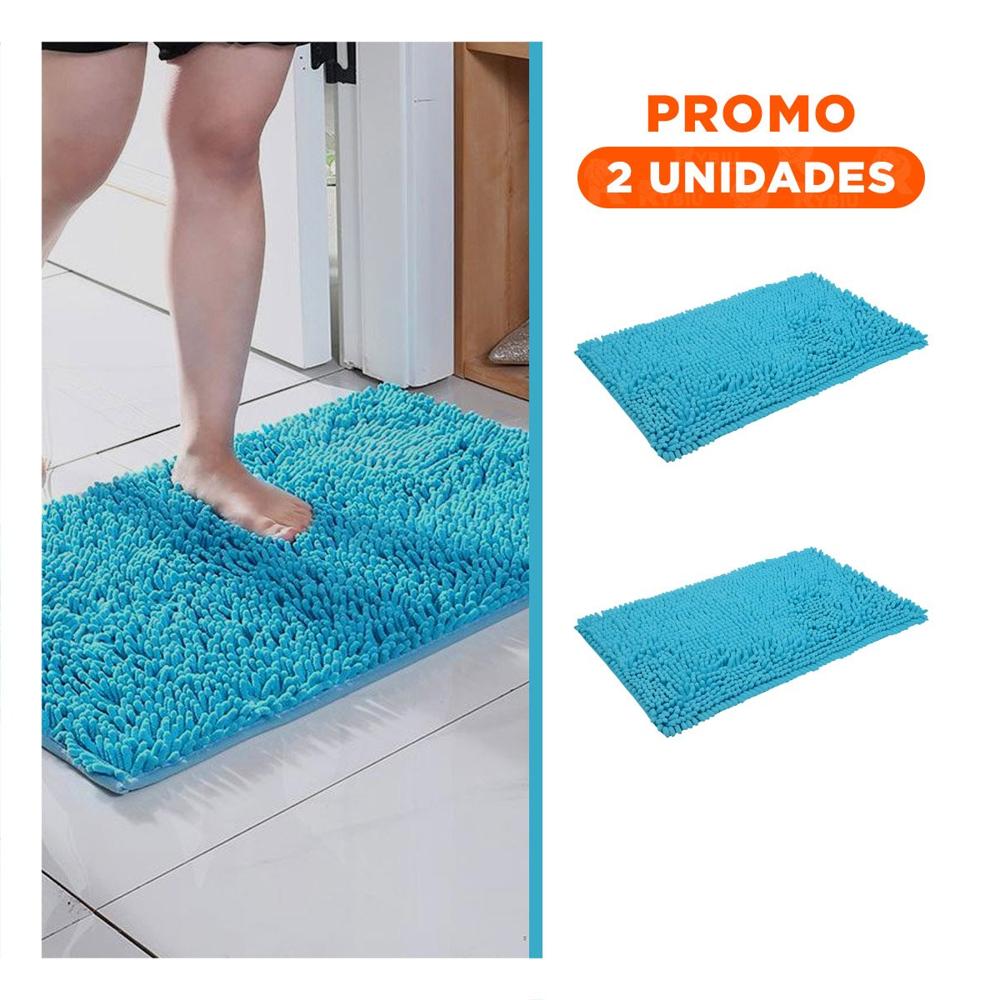 Pack2 Tapiz Ligero Microfibra 40x60cm Celeste Funcional y Suave Ideal Para Casa