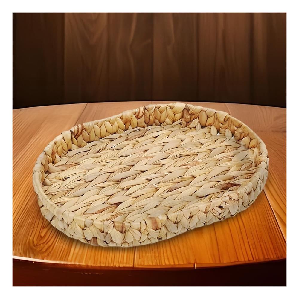 Contenedor tejido ovalado Grass 29x20x4.5cm mostaza para organizar hogar Y+Papel Regalo