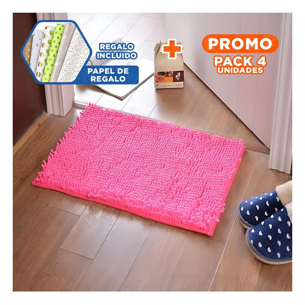 Pack4 Mantel Ligero Microfibra 40x60cm Rosado Funcional y Suave Para Casa Y+Papel Regalo