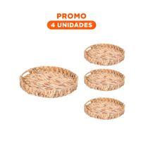 Pack4 Recipiente tejida Grass 31x4cm Mostaza para uso en sala y hogar Y+Regalo Sticker