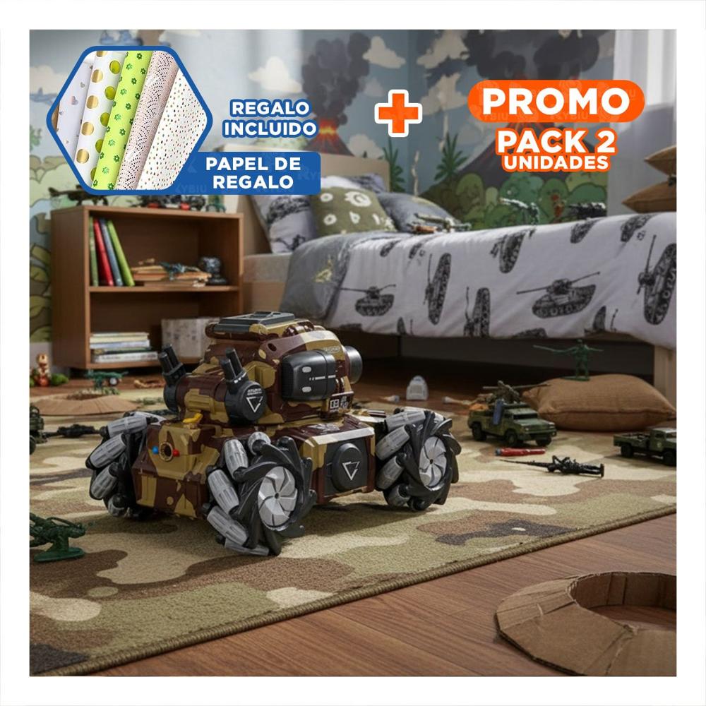 Pack2 Dispositivo con Mando Remoto y Sistema de Disparo Hidrogel Militar Y+Papel Regalo