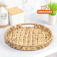 Pack2 Cesta elegante Grass 31x4cm Mostaza para guardar objetos en sala y hogar Y+Papel Regalo