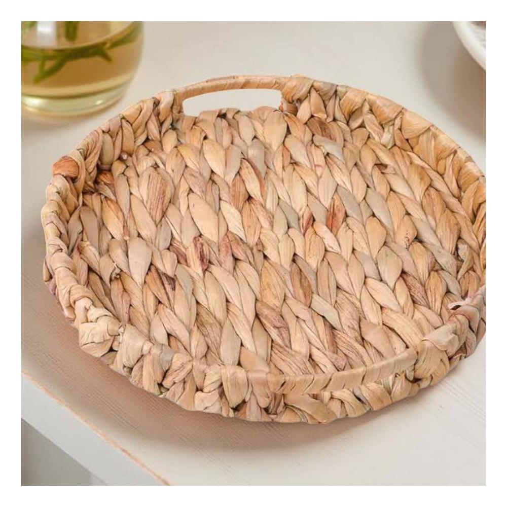 Caja Circular Tejida Con Asas Grass 30x4cm Mostaza Para Organizacion Hogar Y+Post It