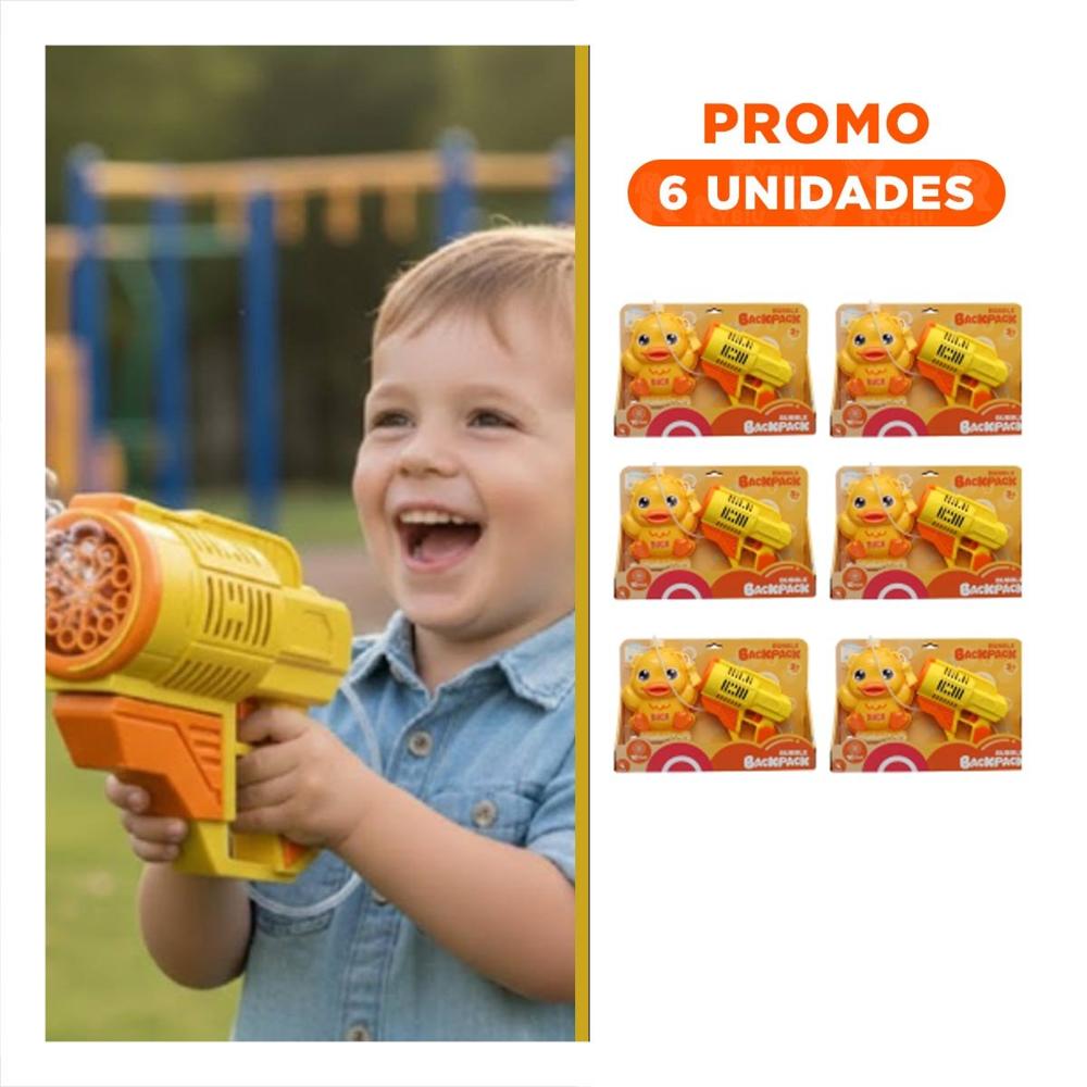 Pack6 Diseño de Burbujas con Mochila Portatil Pato Amarillo para Juegos al Aire Libre