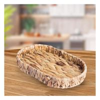 Canasto Organizadora Ovalada Grass 32x24x4.5cm Decorativa Mostaza Y+Post It