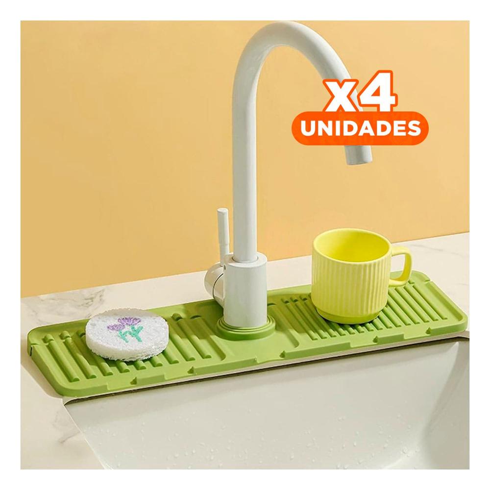 Pack4 Producto de Drenaje para Lavadero de Silicona con Rayas Verde Claro Hogar Y+Papel Regalo