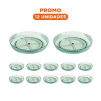 Pack12 Bandeja Para Especias Plastico 30.5x6x30.5cm Uso Diario Verde Y+Regalo Sticker