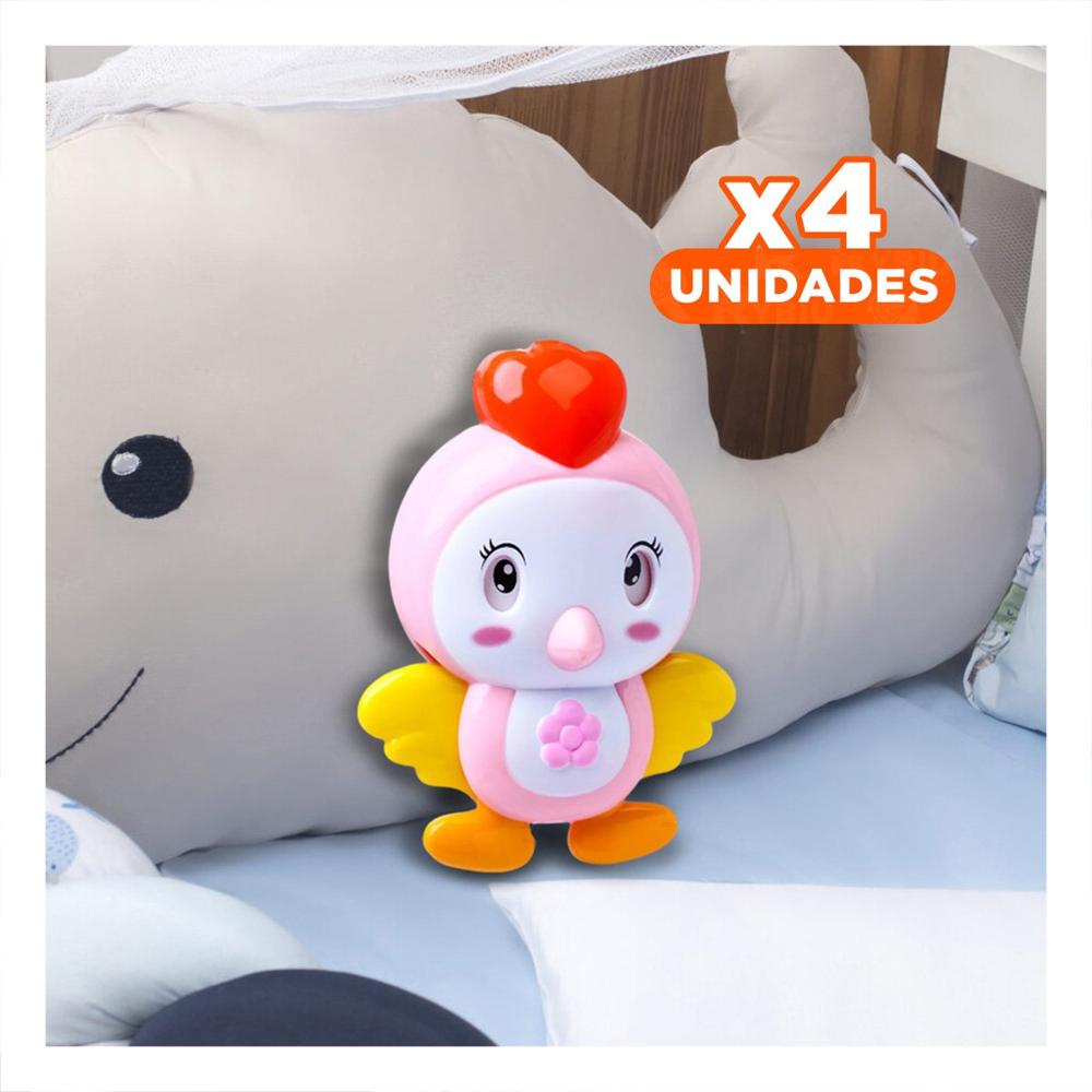 Pack4 Complemento Infantil Rosado con Figura de Pajaro Sonoro