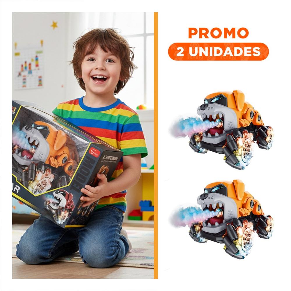 Pack2 Sistema Acrobatico con Control Remoto Forma Perro con Accion Continua Color Naranja