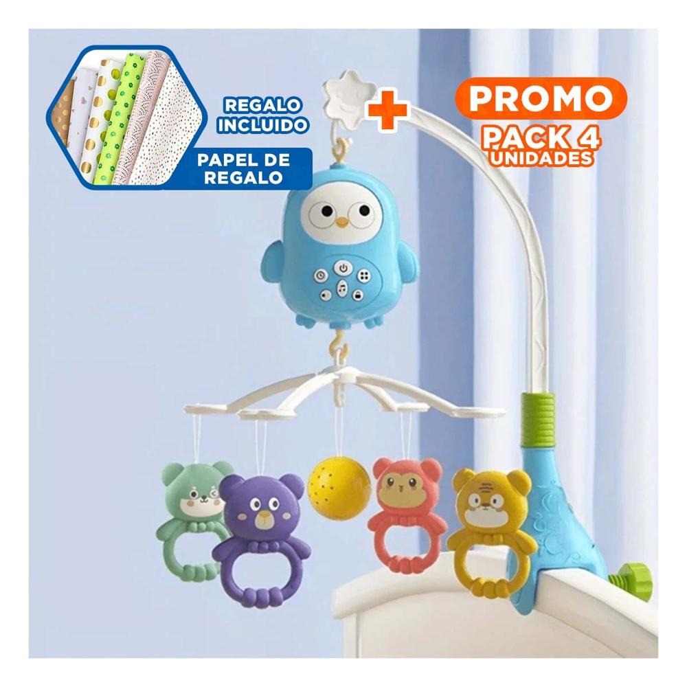 Pack4 Accesorio Didactico De Cochecito Con Juguetes Colgantes Para Uso Diario Y+Papel Regalo