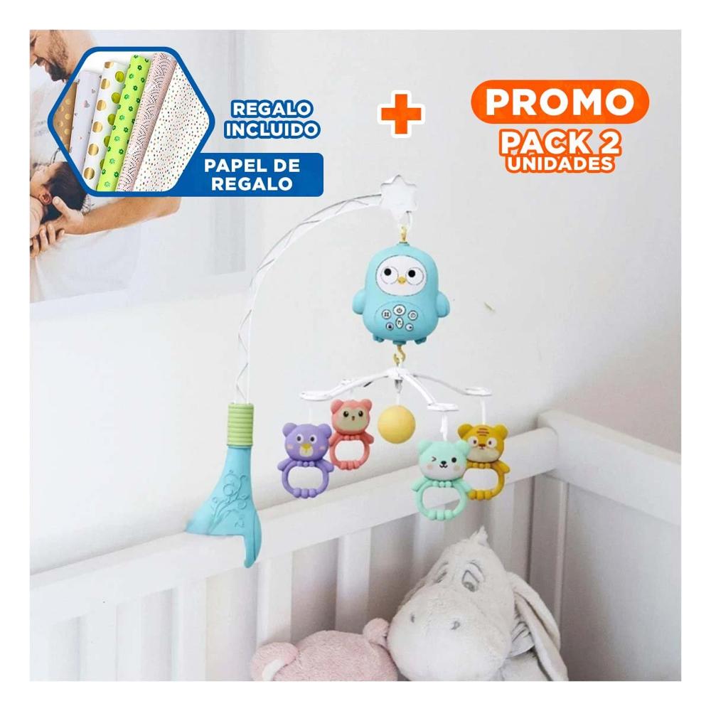 Pack2 Barra Didactica De Cochecito Con Juguetes Colgantes Para Aprendizaje Y+Papel Regalo