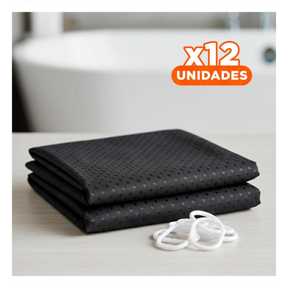 Pack12 Proteccion aplicada a Ducha con Patron Triangulos y Negro 180x180cm