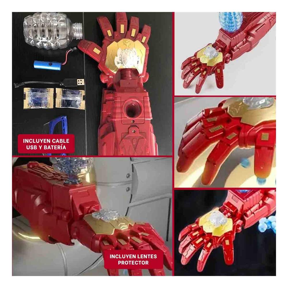 Brazoide para Disfraz Superheroe Hidrogel Guinda con Diseño de Heroe Y+Ligas Regalo