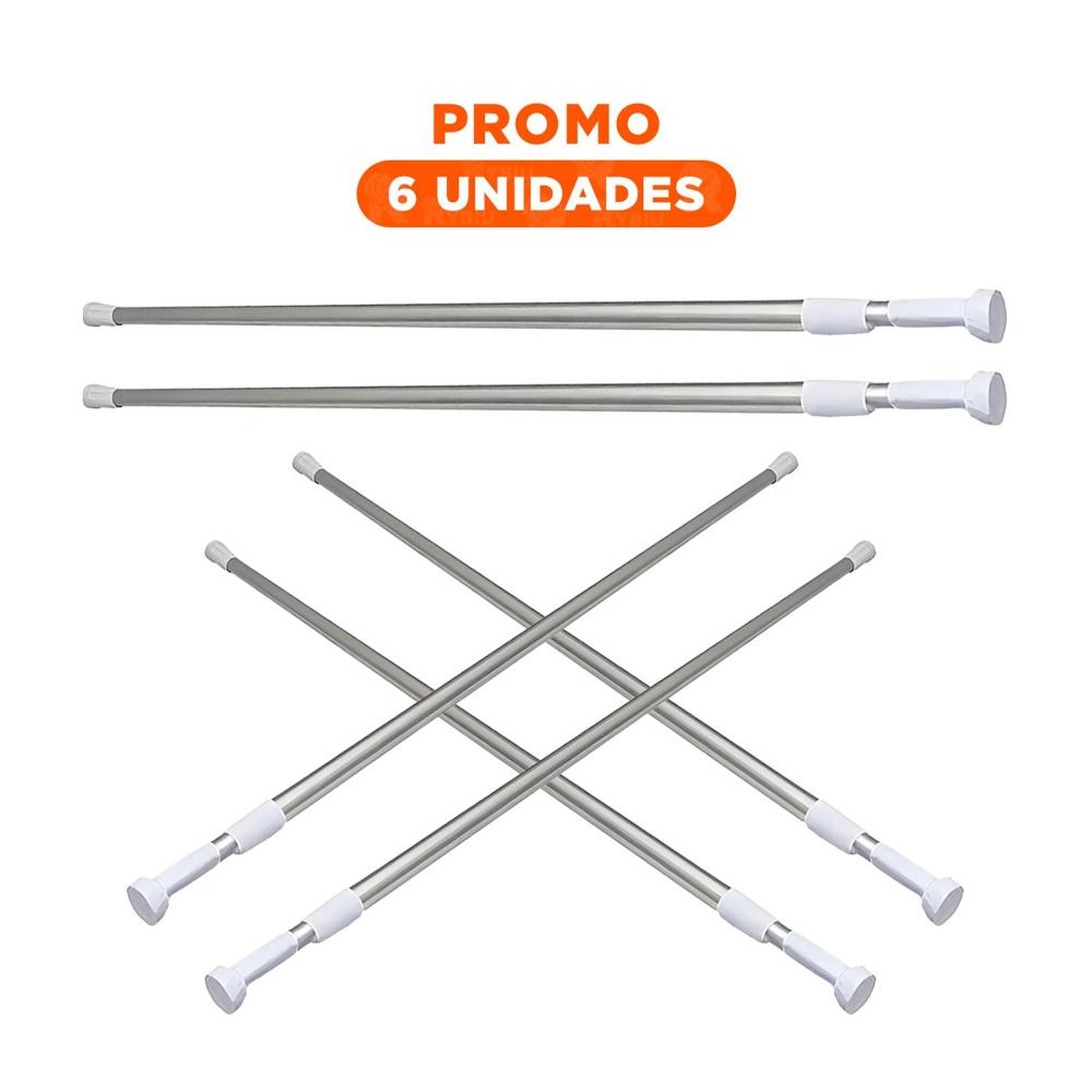 Pack6 Extensor Ajustable para Ducha Compacto Duradero 70cm a 1,20m Plomo