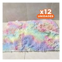 Pack12 Alfombrilla Rectangular Multicolor con Acabado Peluche 40x60cm