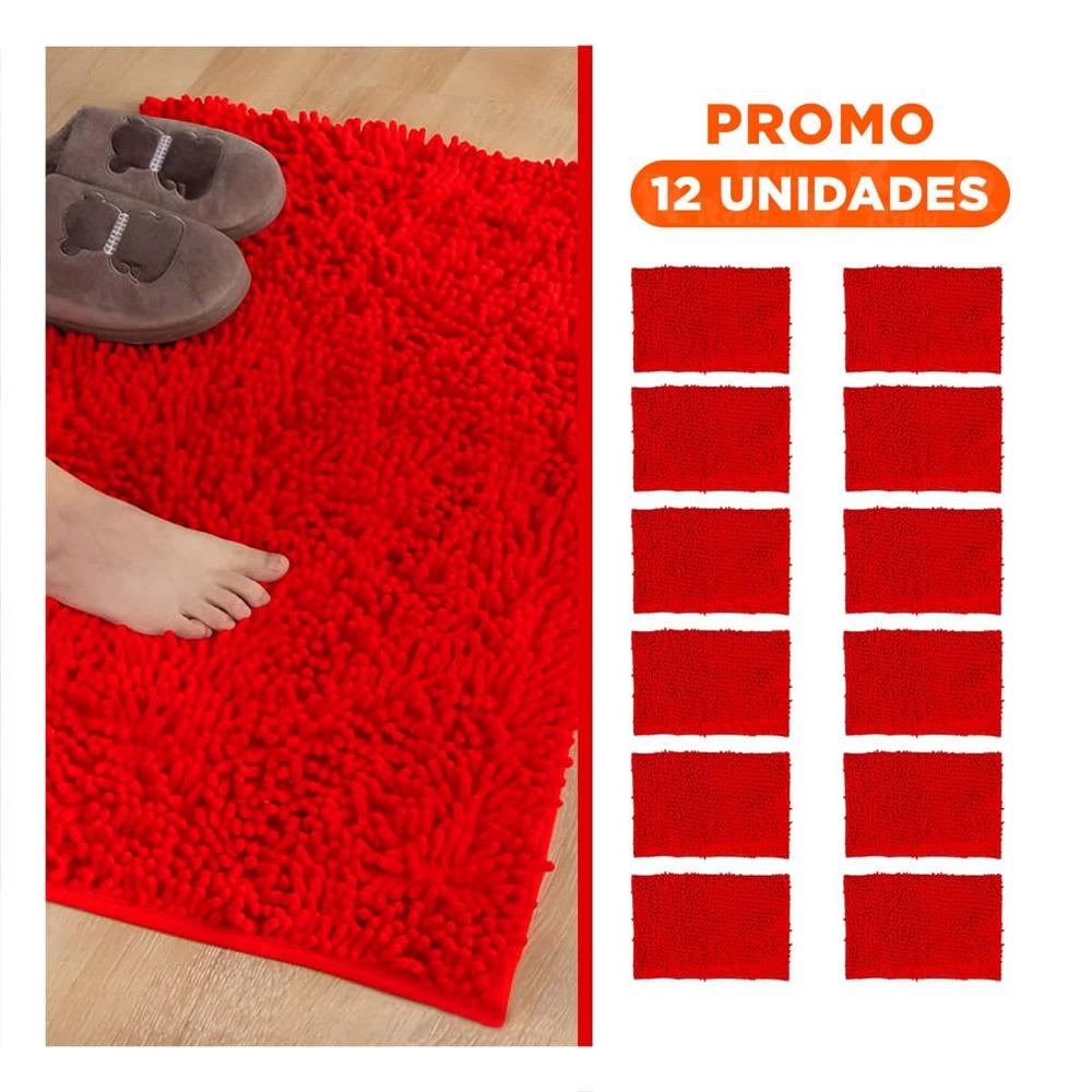Pack12 Colchoneta Ligera Microfibra 40x60cm Rojo Para Casa Uso Diario Interior Y+Regalo Sticker
