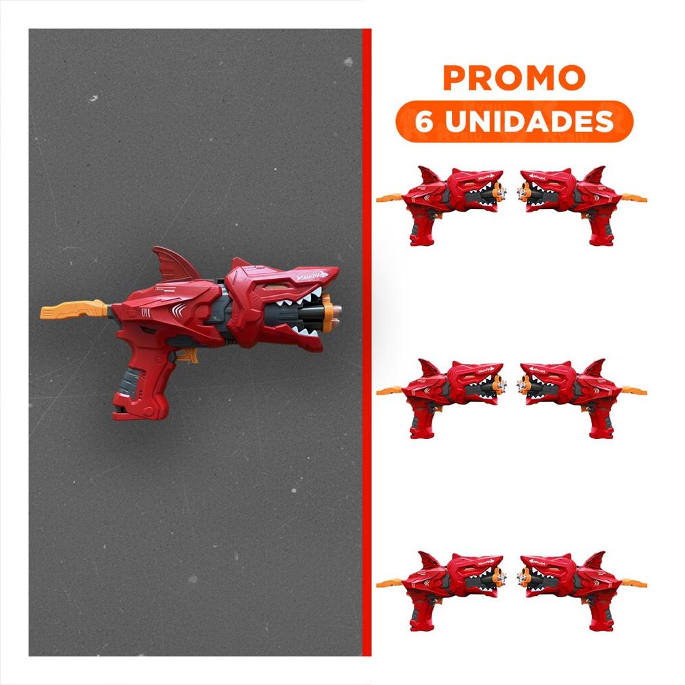 Pack6 Concepto de Juego Lanza Dardos Tipo Tiburon Color Rojo para Diversion