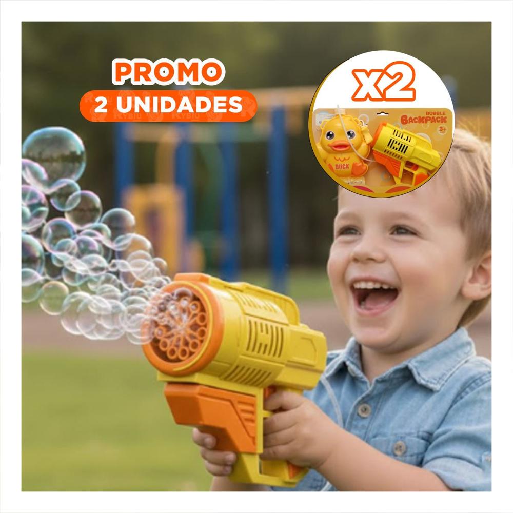 Pack2 Version de Burbujas con Mochila Portatil Pato Amarillo para Juegos Y+Regalo Sticker