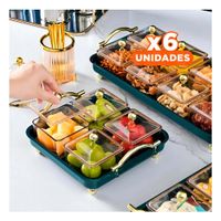 Pack6 Conjunto Verde 4 Organizadores Bandeja Fina con Almacenamiento Y+Regalo Sticker