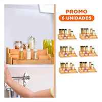 Pack6 Soporte decorativo escalera 3 niveles extendible de madera para hogar