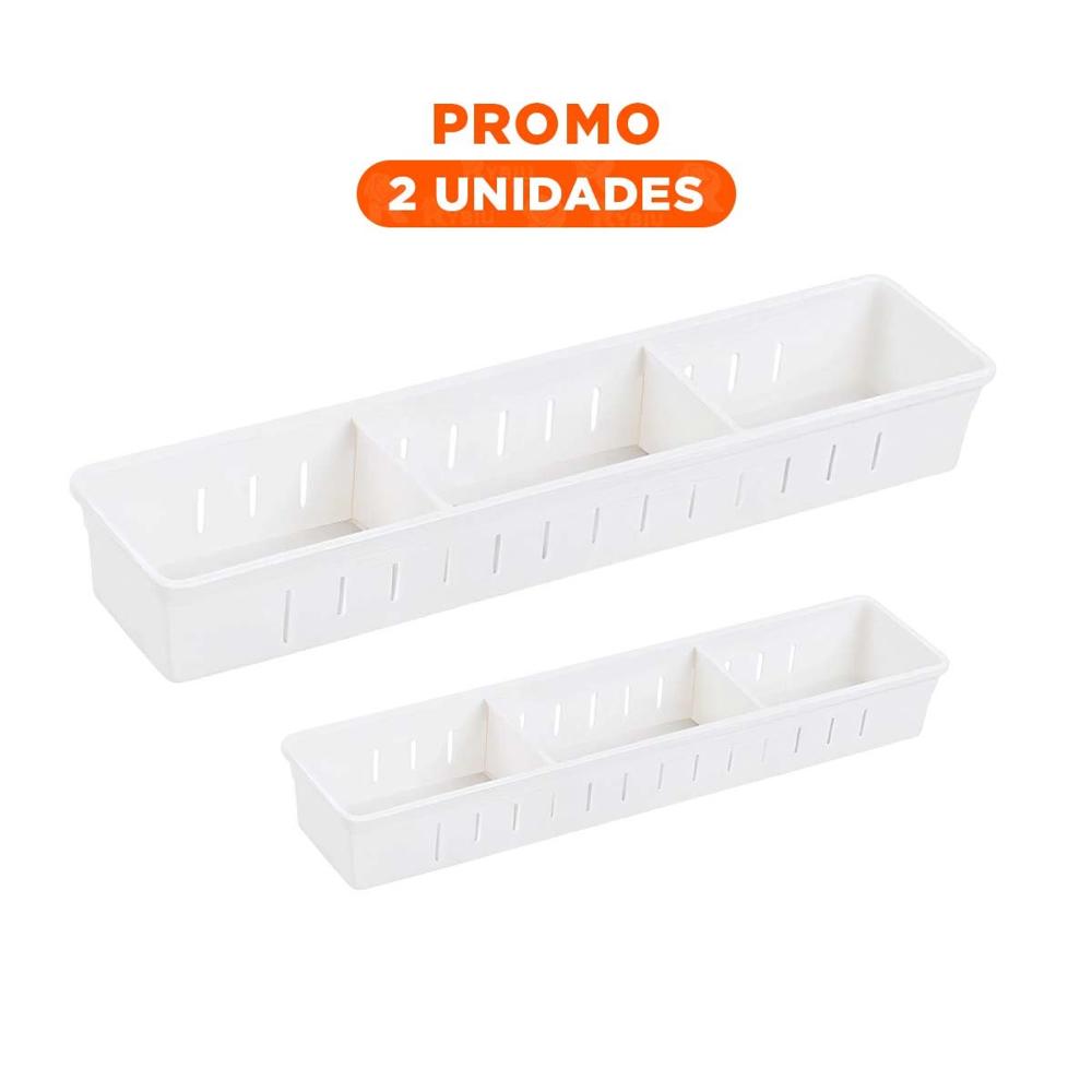 Pack2 Contenedor de Tableros Blanco Ajustable 34.6x12x5cm Organizadora Eficaz Multiuso