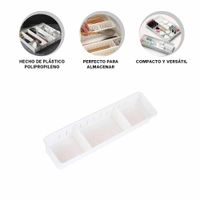 Canasta Organizadora Ajustable Blanca 34.6x12x5cm con Tableros Compactos Hogar Y+Ligas Regalo