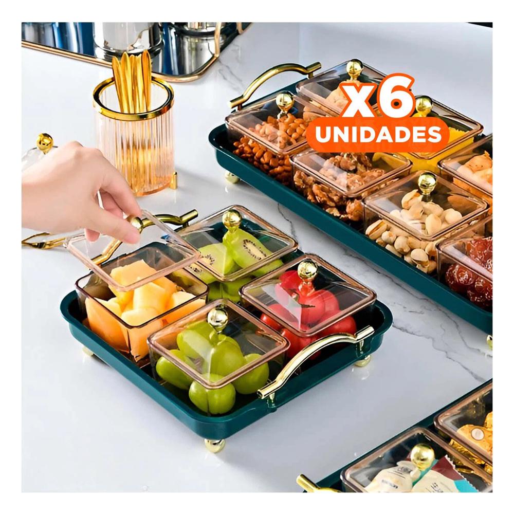 Pack6 Set 4 Organizadores con Bandeja Verde con Estilo Compacto para Cajones Y+Papel Regalo