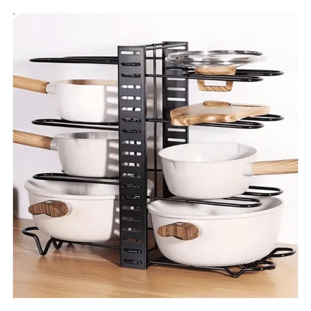 Porta Tapas Negro para Cocina Ajustable Ollas y Sartenes Y+Post It