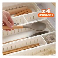 Pack4 Caja Blanca Eficaz con Divisiones Moviles 34.6x8x5cm Ajustable y Practica Y+Papel Regalo