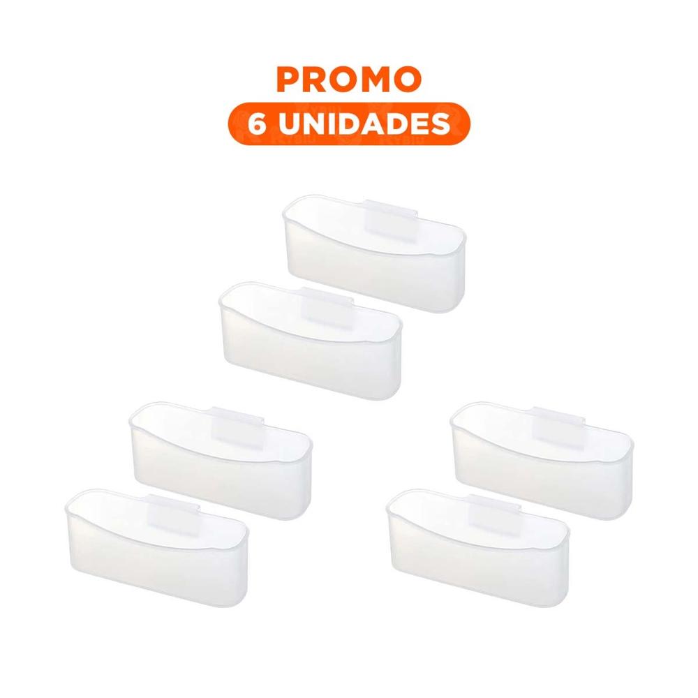 Pack6 Recipiente Multiuso Transparente para Espacios de Escritorio y Refrigeradora