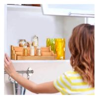 Estructura escalera de madera con tres niveles extendible de decoracion en casa Y+Papel Regalo