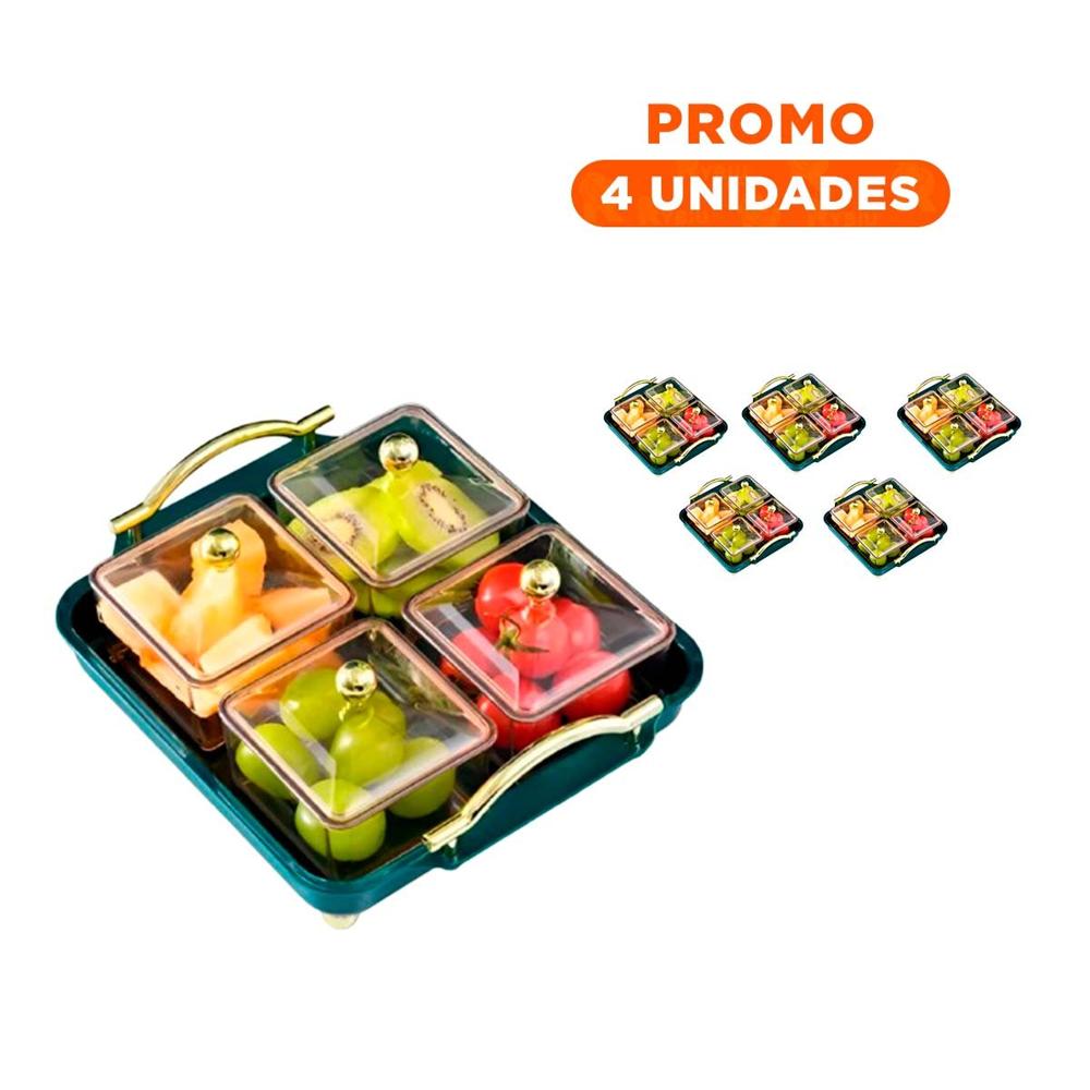 Pack4 Grupo de 4 Organizadores Verde con Bandeja Diseno Fino para Ordenar Casa Y+Regalo Sticker