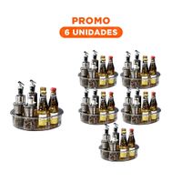 Pack6 Bandeja Multifuncional de Cocina Giratoria 360 Grados con 4 Compartimientos