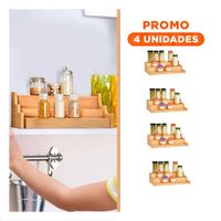 Pack4 Porta objetos escalera 3 niveles extendible de madera para orden diario Y+Regalo Sticker