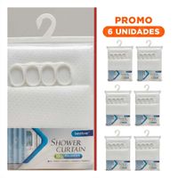 Pack6 Cubierta para Entorno de Ducha con Patron Triangulos Blanco 180x180cm