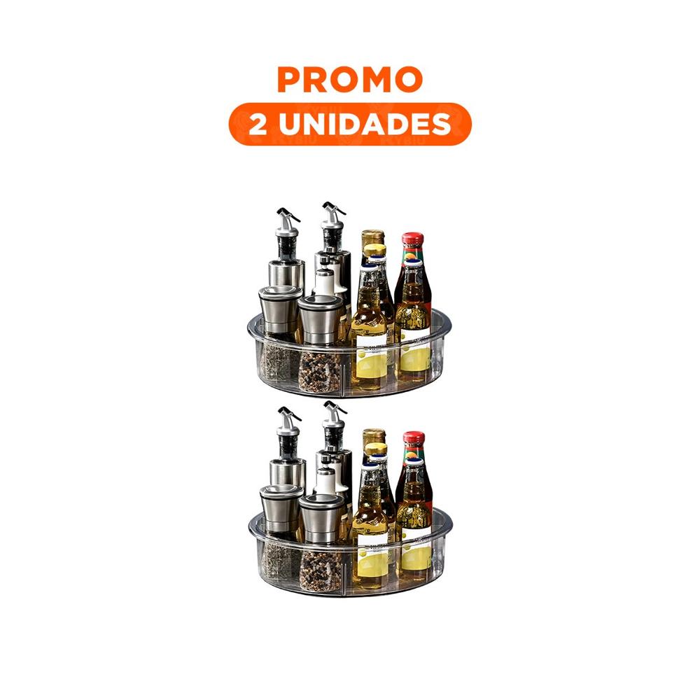 Pack2 Estante Redondo de Acrilico Organizador Giratoria 360 Grados