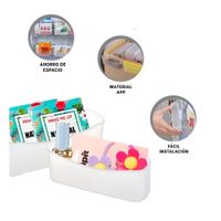 Contenedor Organizativo para Escritorio y Refrigeradora en Set de 4 Transparente Y+Ligas Regalo
